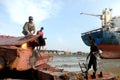 Ship breaking in Bangladesh Royalty Free Stock Photo